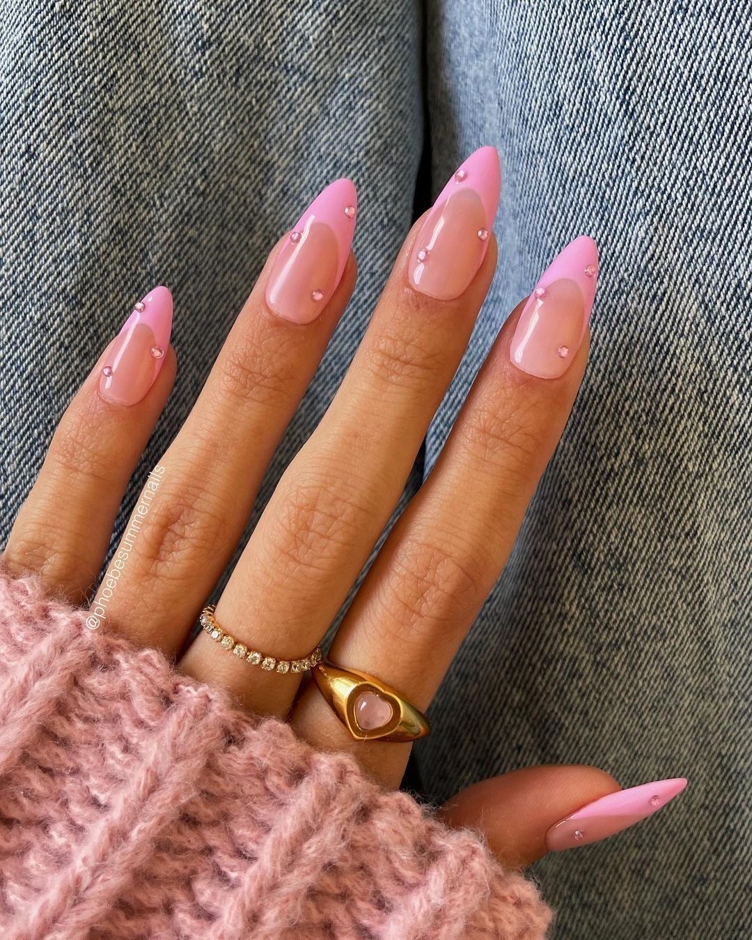 Almond geometric nail design by Omar Said