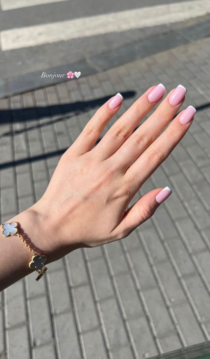 Almond glitter French nail design by Omar Said