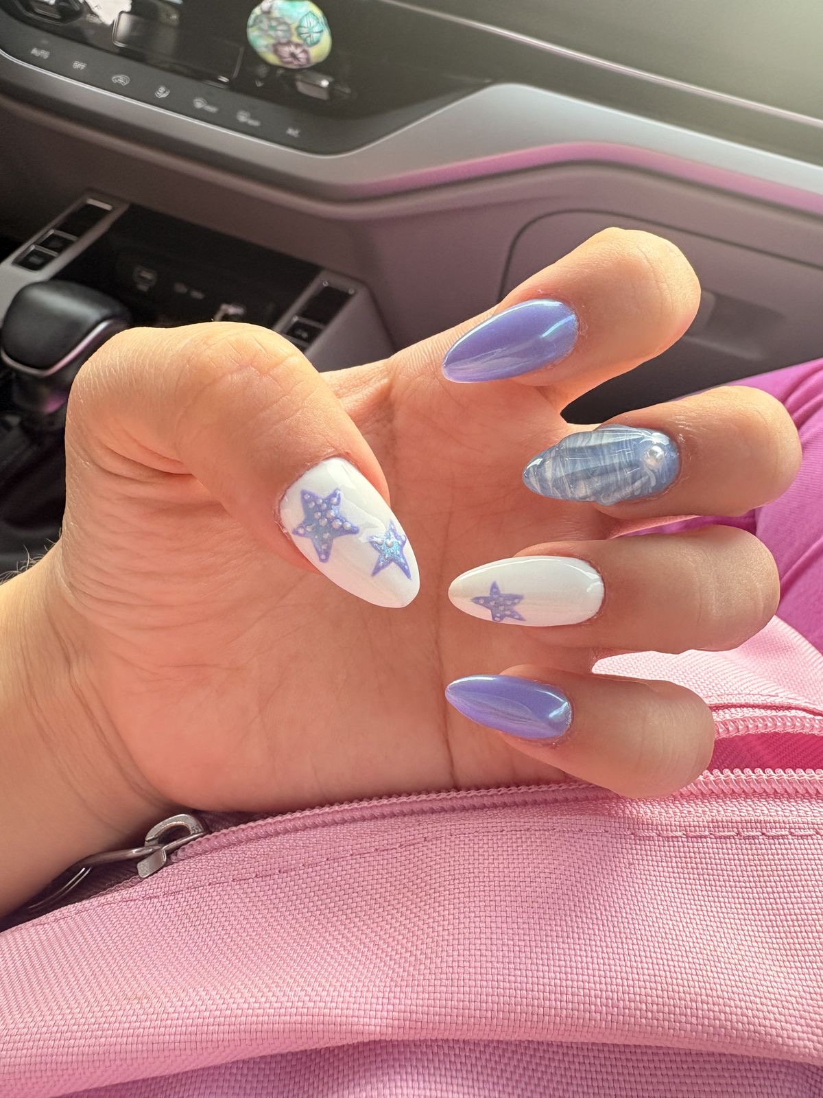 Squoval aura nail design by Omar Said