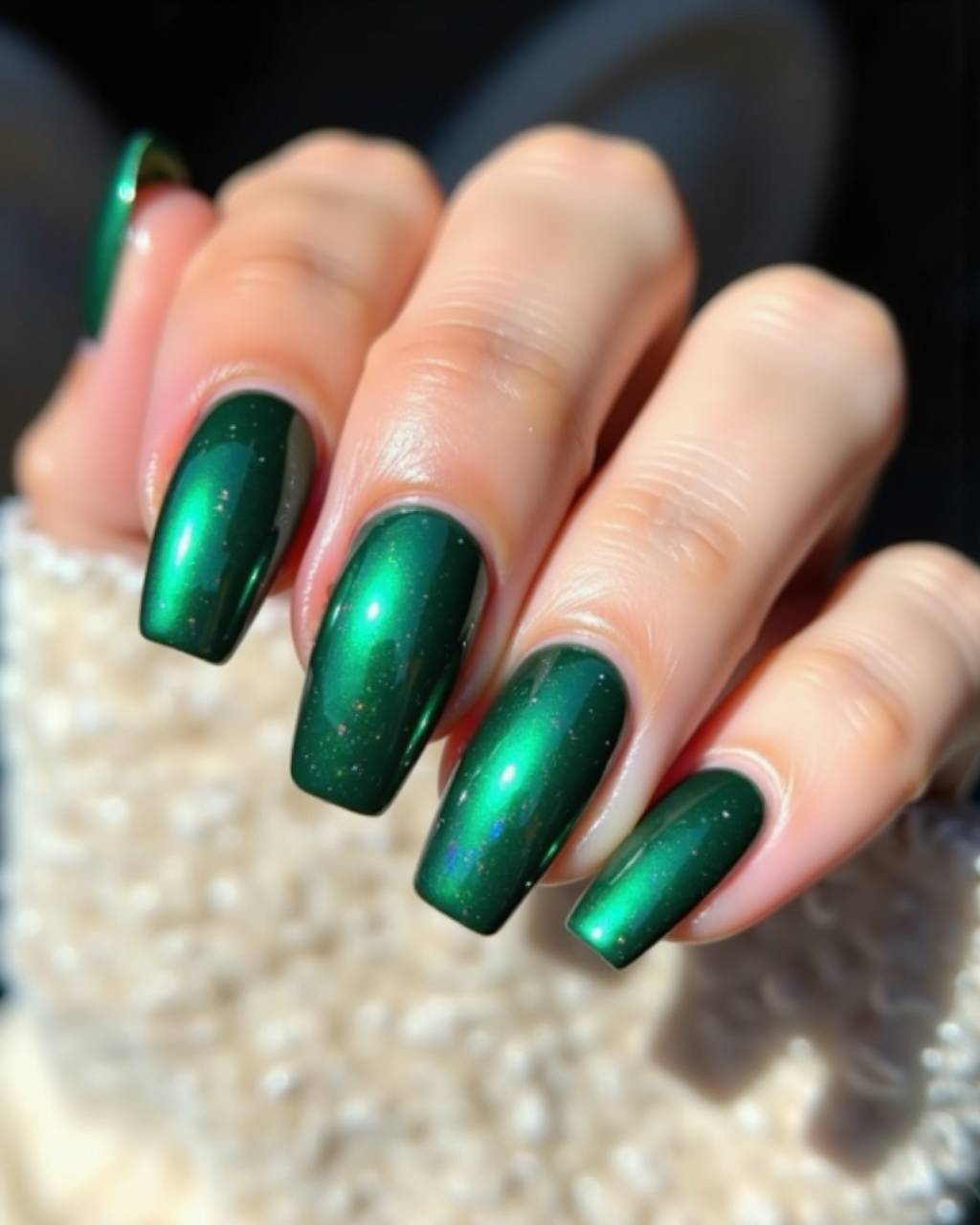 Squoval glazed nail design by Omar Said