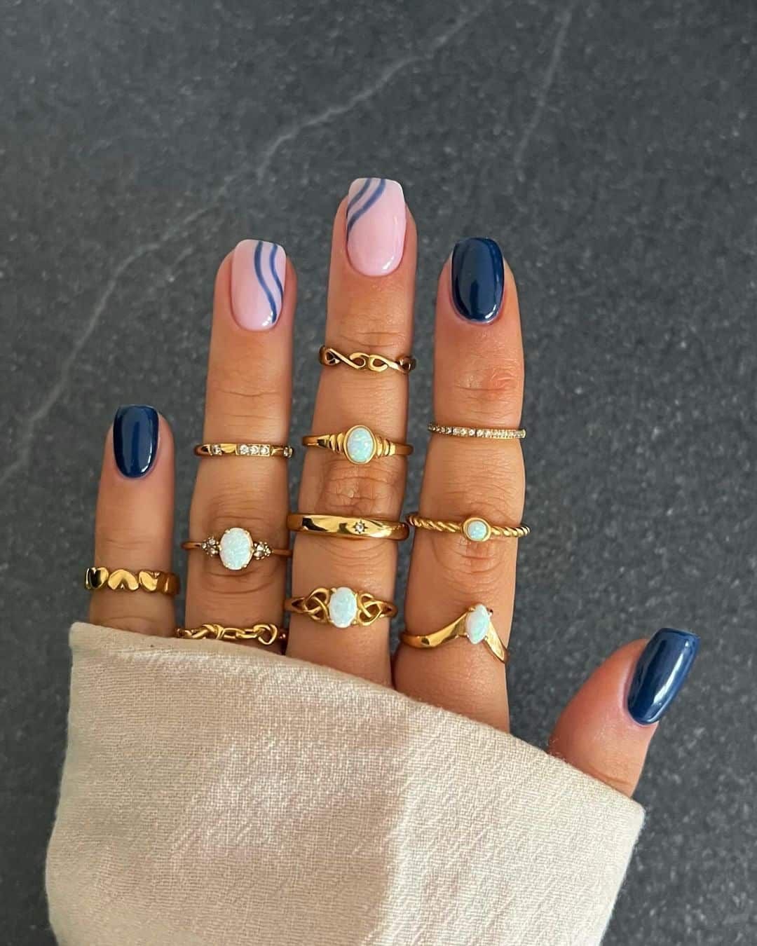 Stiletto chrome French nail design by Omar Said
