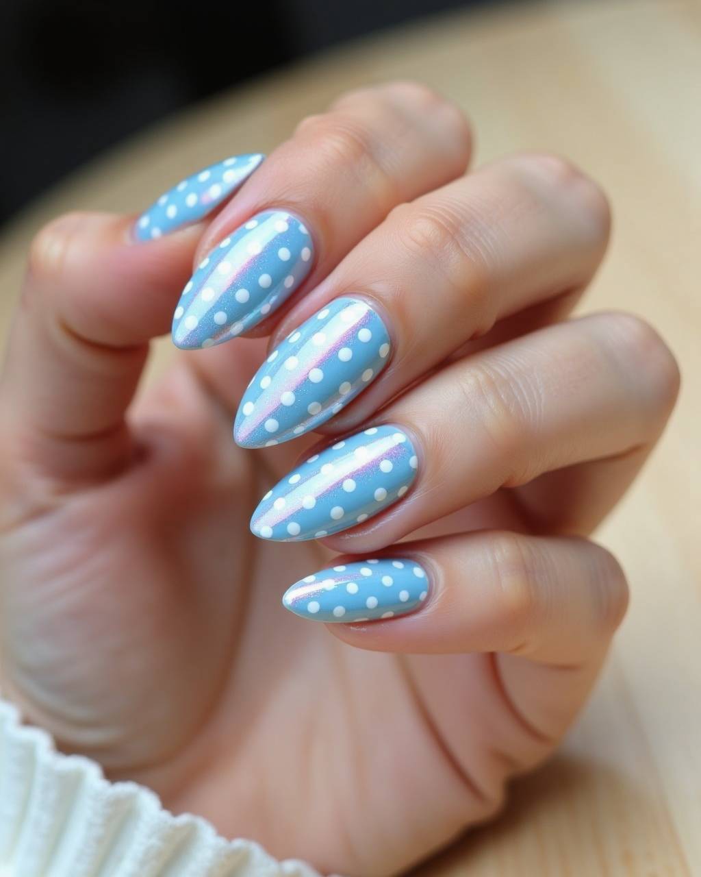 Almond geometric nail design by Omar Said